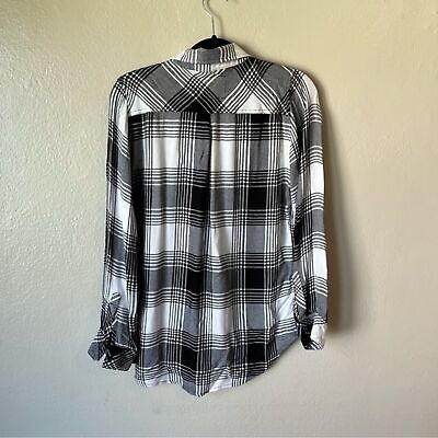 Rails Black and White Plaid Flannel Button Down Shirt size M  | eBay | eBay US