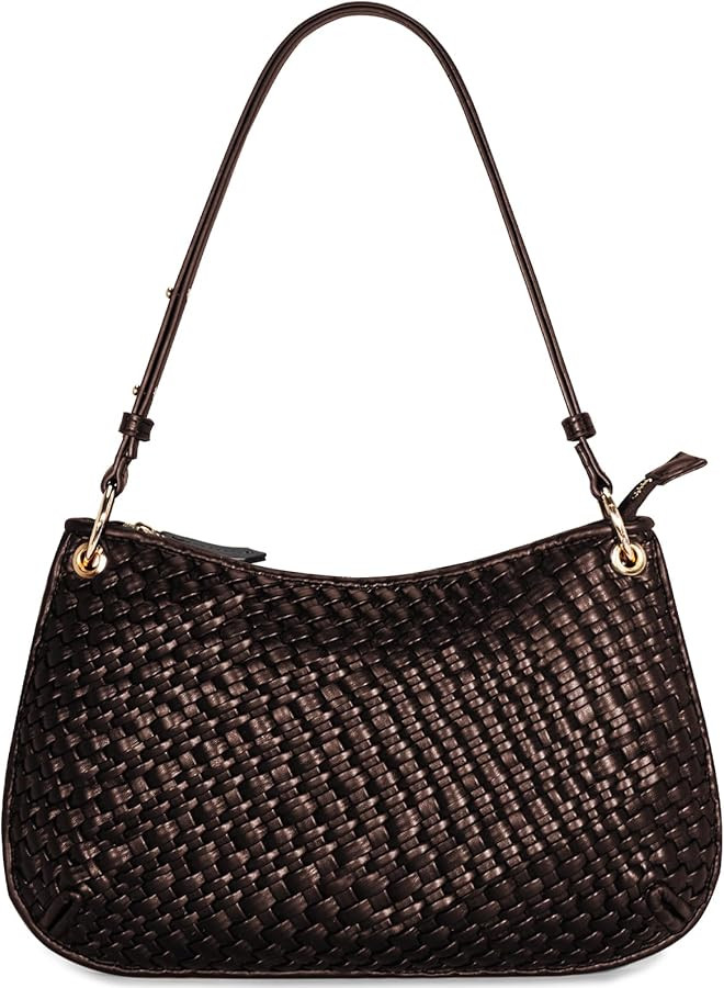 Woven Bag for Women, Woven Purse Small Hobo Bag Fashion Shoulder Bag PU Leather Handmade Woven To... | Amazon (US)