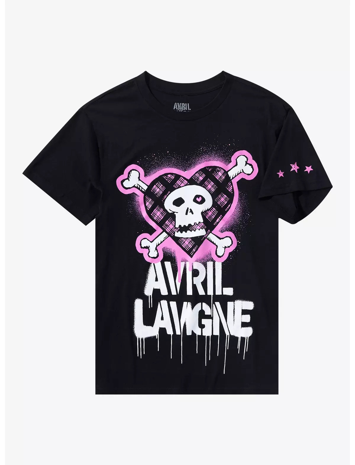 Avril Lavigne Pink Punk Skull Boyfriend Fit Girls T-Shirt | Hot Topic