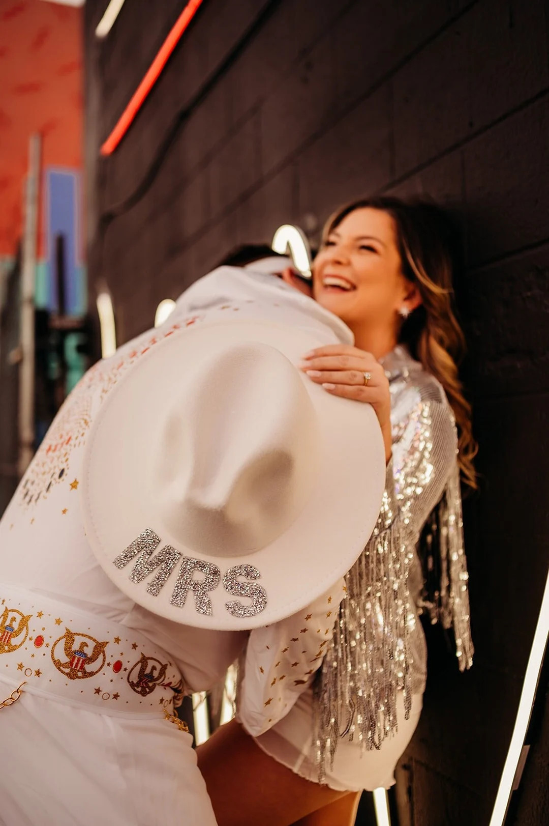 Mrs Fedora. Bride Hat. White Hat. Bling Bride. Engagement Gift. Wedding Hat. Honeymoon Hat. Brida... | Etsy (US)