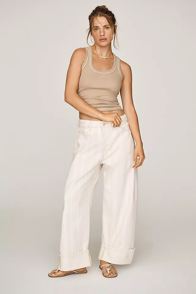 Kayden High Rise Striped Carpenter Barrel Leg Jeans | Anthropologie (US)