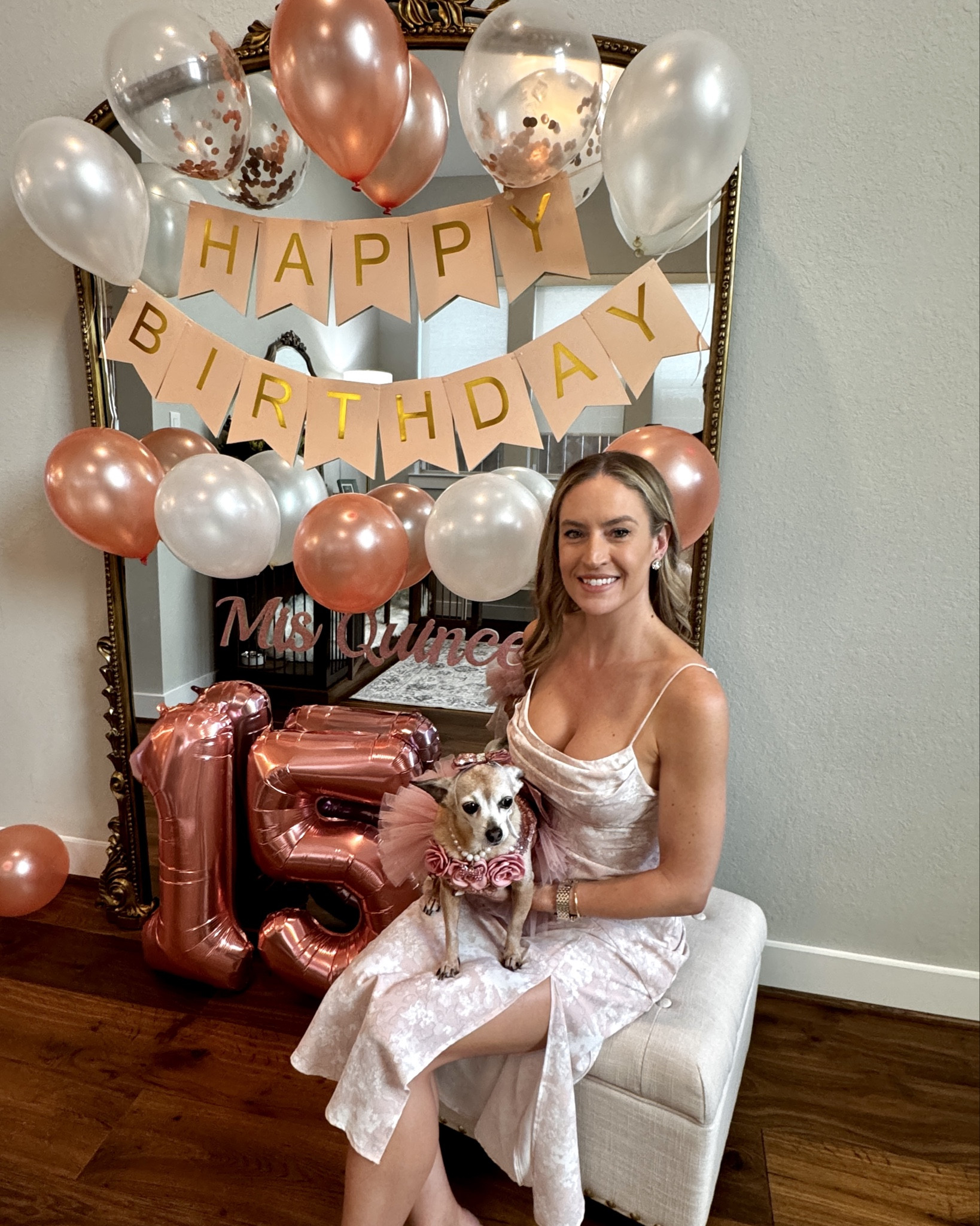 Party dresses and home decor. 

We celebrated my pup’s quinceañera with the cutest frilly dog dress. 

I consistently wear a size small in Hello Molly dresses.  

#everypiecefits

Dog clothes 
Cocktail dress 
Party dress 
Bridal shower 
Baby shower 
Brunch dress 
Dinner dress 
Summer dress 
Fall dress 
Birthday party 
Party decor
Home decor 
Standing mirror 
Leaning mirror 
Large mirror

#LTKPets #LTKHome #LTKParties