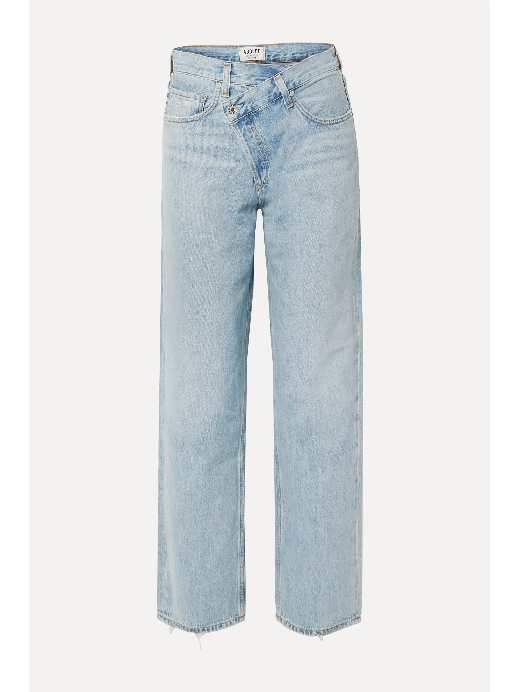 AGOLDECriss Cross Upsized distressed high-rise wide-leg jeans | NET-A-PORTER (US)
