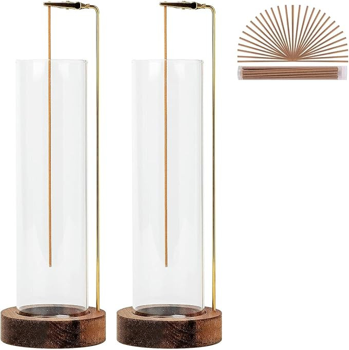 Incense Holder for Sticks, Anti-Ash Flying Incense Burner with 30 Incense Sticks, Detachable Glas... | Amazon (US)