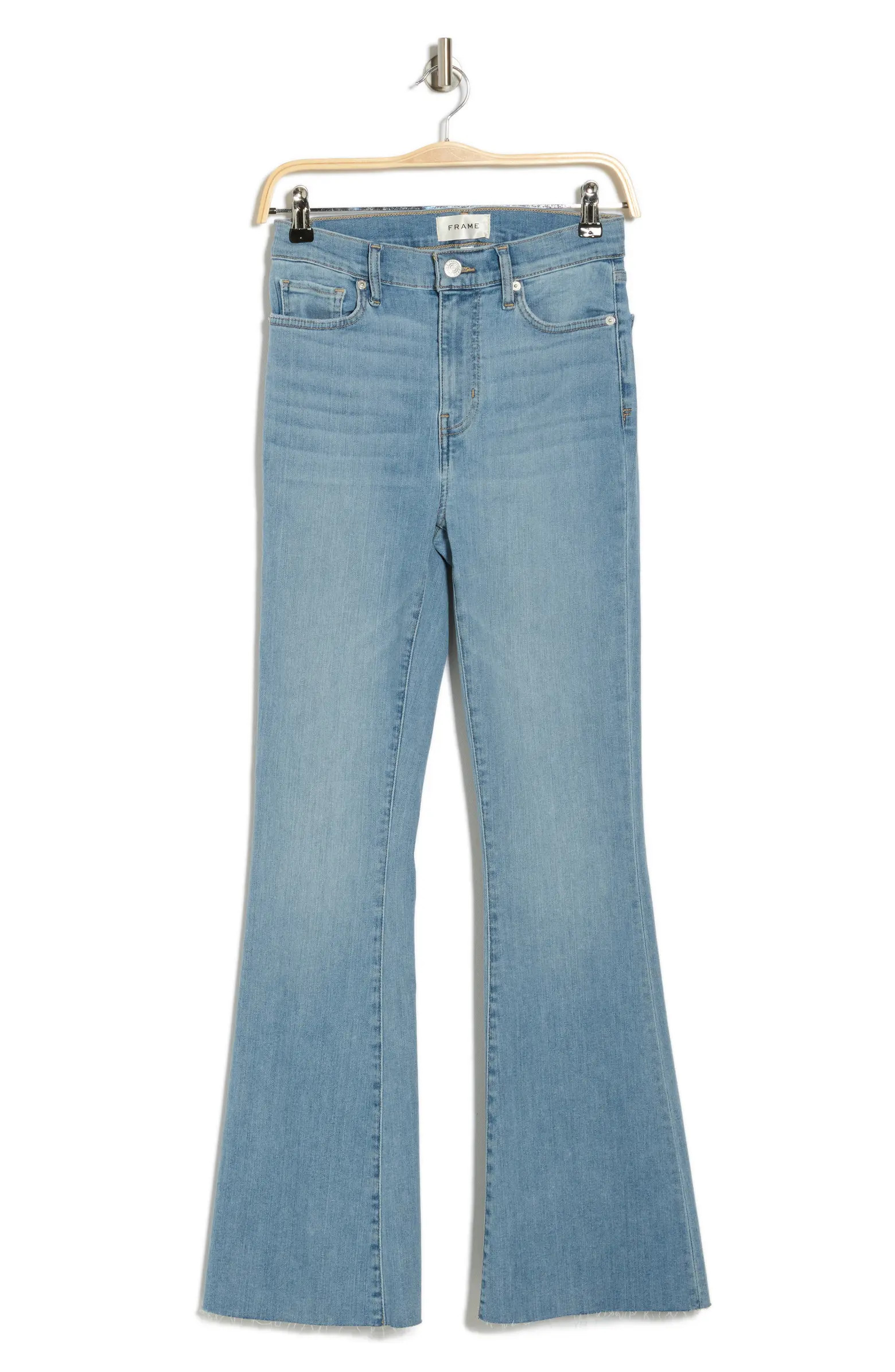 FRAME Le Easy High Waist Raw Hem Flare Jeans | Nordstromrack | Nordstrom Rack