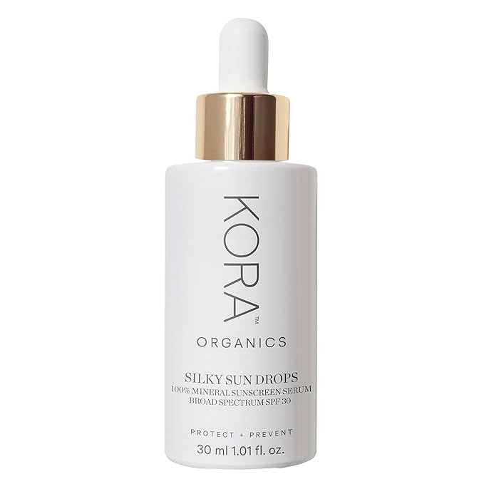 KORA Organics Silky Sun Drops, SPF 30 Mineral Sunscreen Serum, Skin Barrier Repair, Certified Org... | Amazon (US)