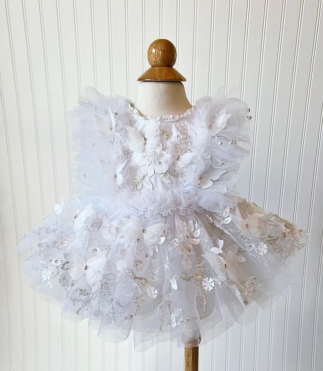 White Butterfly Floral Dress, White Dress, Baby Dress, First Birthday Dress, Flower Dress, Garden... | Etsy (US)