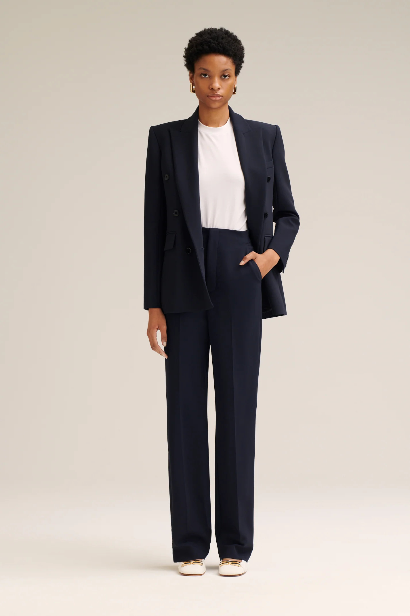 TAILORED DOUBLE BUTTON JACKET - NAVY - Scanlan Theodore | Scanlan Theodore AU