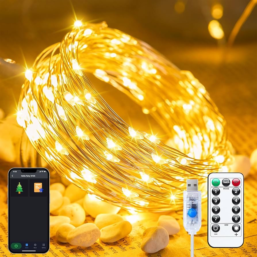 Minetom Twinkle Fairy Lights, 33 ft 100 LED Plug in String Lights with Remote and Timer, Waterpro... | Amazon (US)