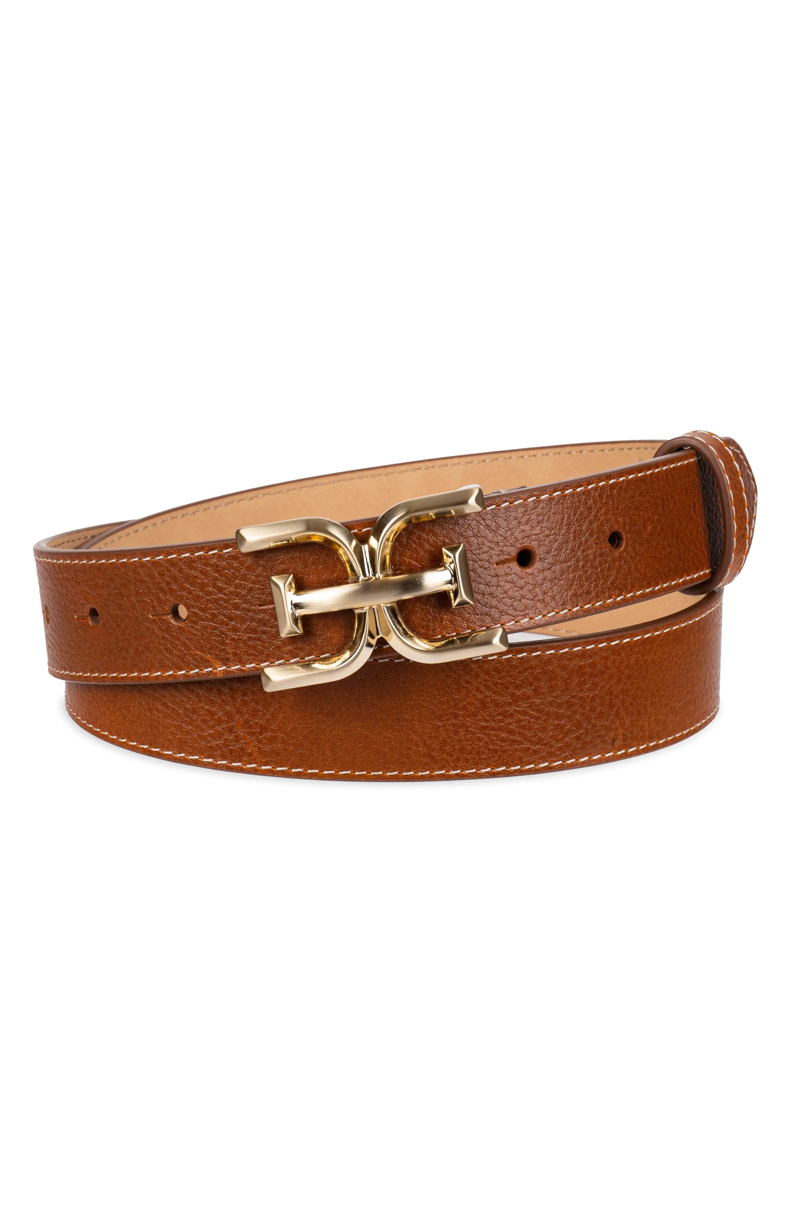 Logo Buckle Leather Belt (Women) | Nordstrom | Nordstrom
