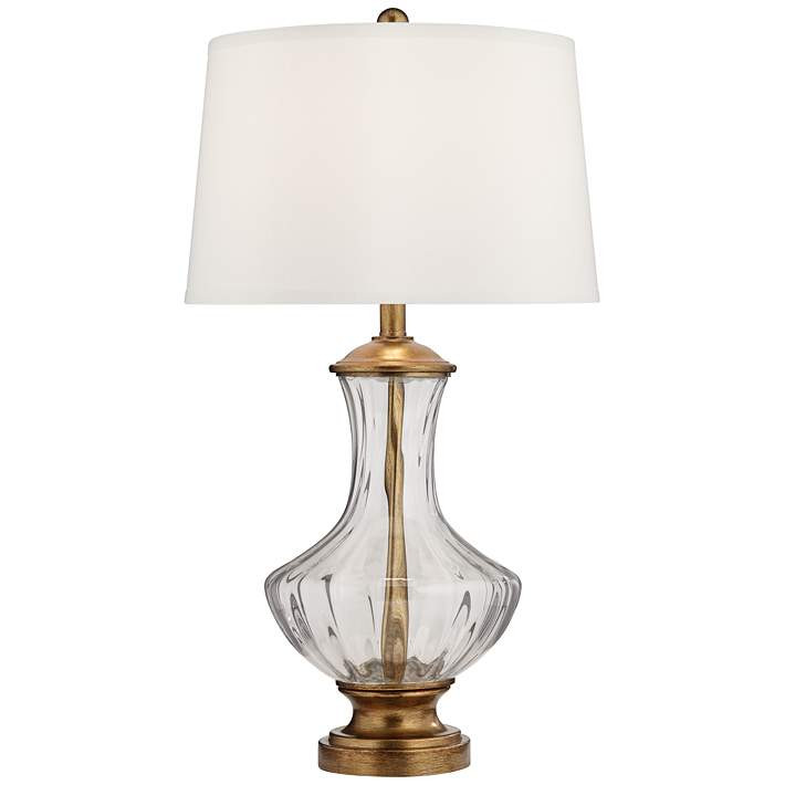 Harlow 28 1/2" Brass Vintage Glass Traditional Table Lamp | Lamps Plus