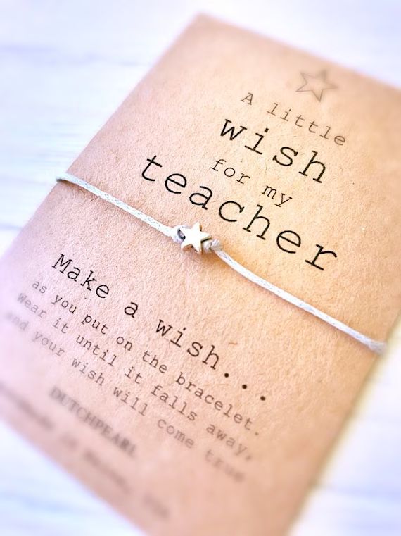 Teacher appreciation gift  - wish bracelet -  high school college kindergarten - graduation gift ... | Etsy (US)