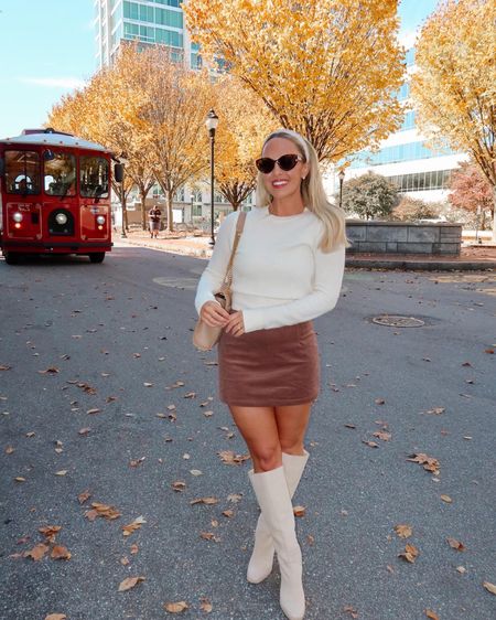 Fall outfit ideas for a getaway, love a skirt & OTK boot combo!! This skirt is 15% off with code taylorlove- under $20 and has built in shorts!!
Fall outfit ideas, skirts for fall, fall skirts 

#LTKSeasonal #LTKHolidaySale