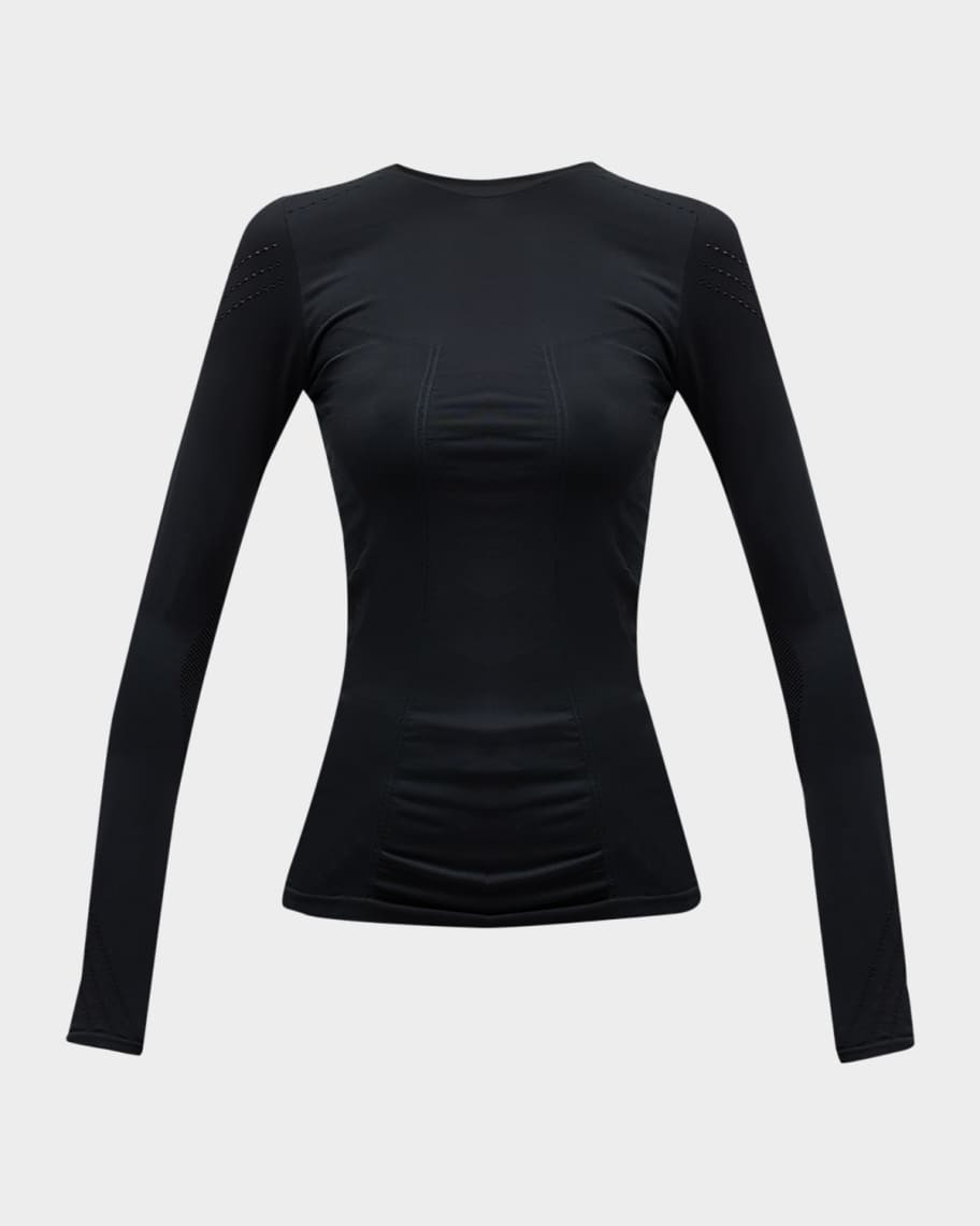 Magnetic Long-Sleeve Mesh Top | Neiman Marcus