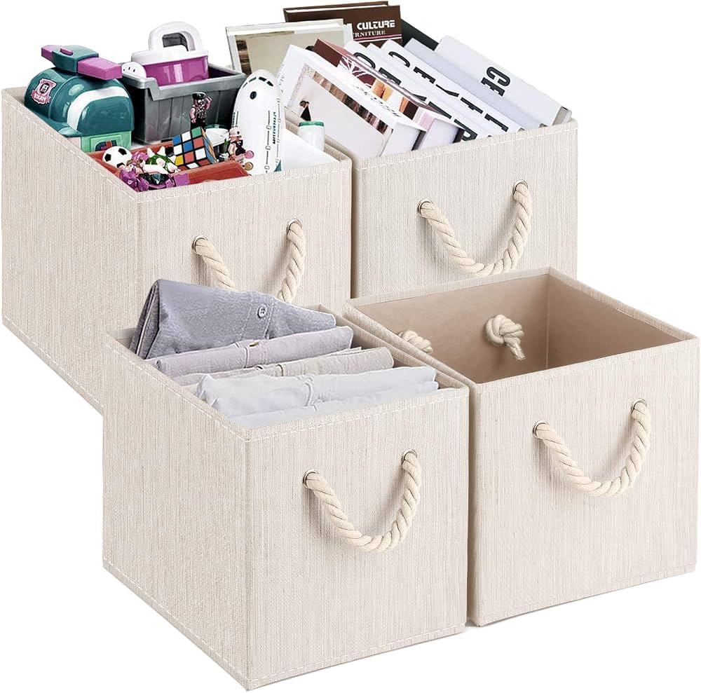 TomCare Storage Cubes Foldable Cube Storage Bins Organizer 4-Pack Fabric Storage Baskets for Orga... | Amazon (US)