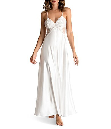 In Bloom by Jonquil Satin Sleeveless V-Neck Floral Bodice Long Nightgown - S | Dillard's