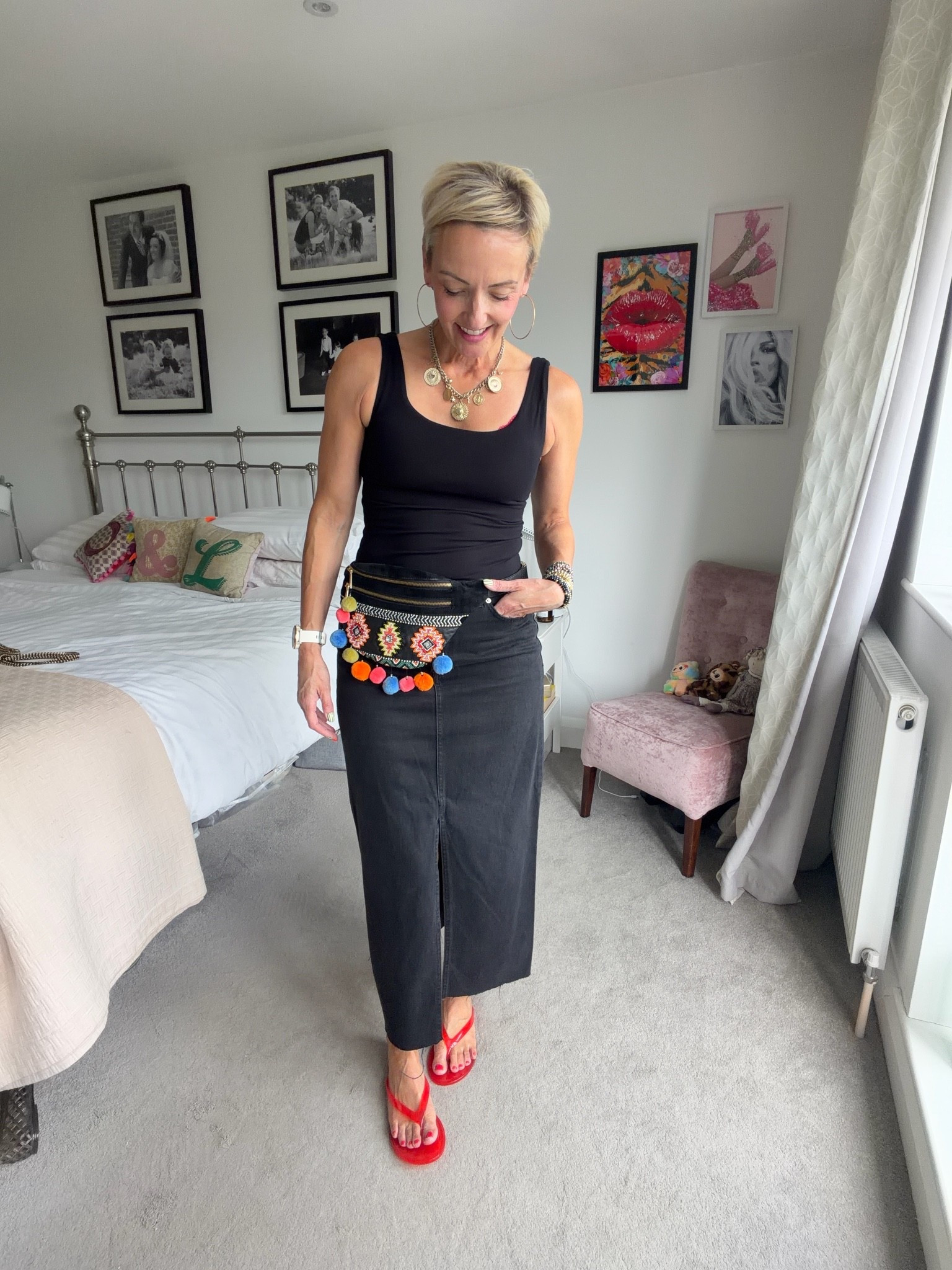 Black denim midi skirt summer outfit inspo! Festival outfit! Concert Outfit!

#LTKsummer #LTKstyletip #LTKdatenight