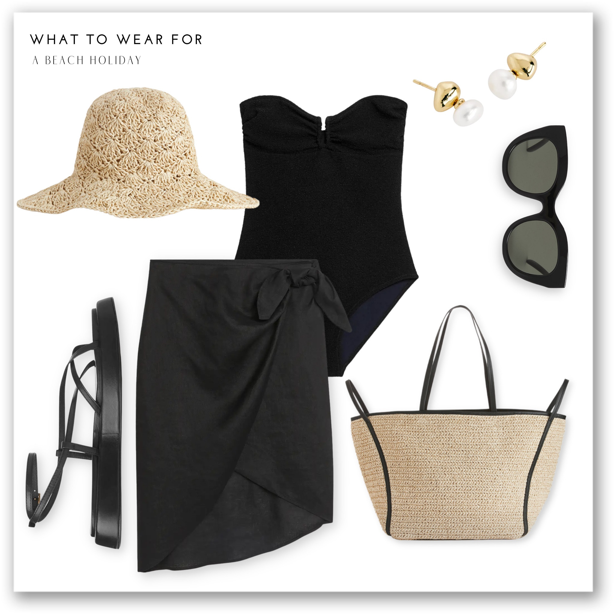 A chic black beach look 🏝️

Arket, swimsuit, crochet Sun hat, black sandals, beach bag, pearl earrings, wrap linen skirt 

#LTKswim #LTKSeasonal #LTKeurope