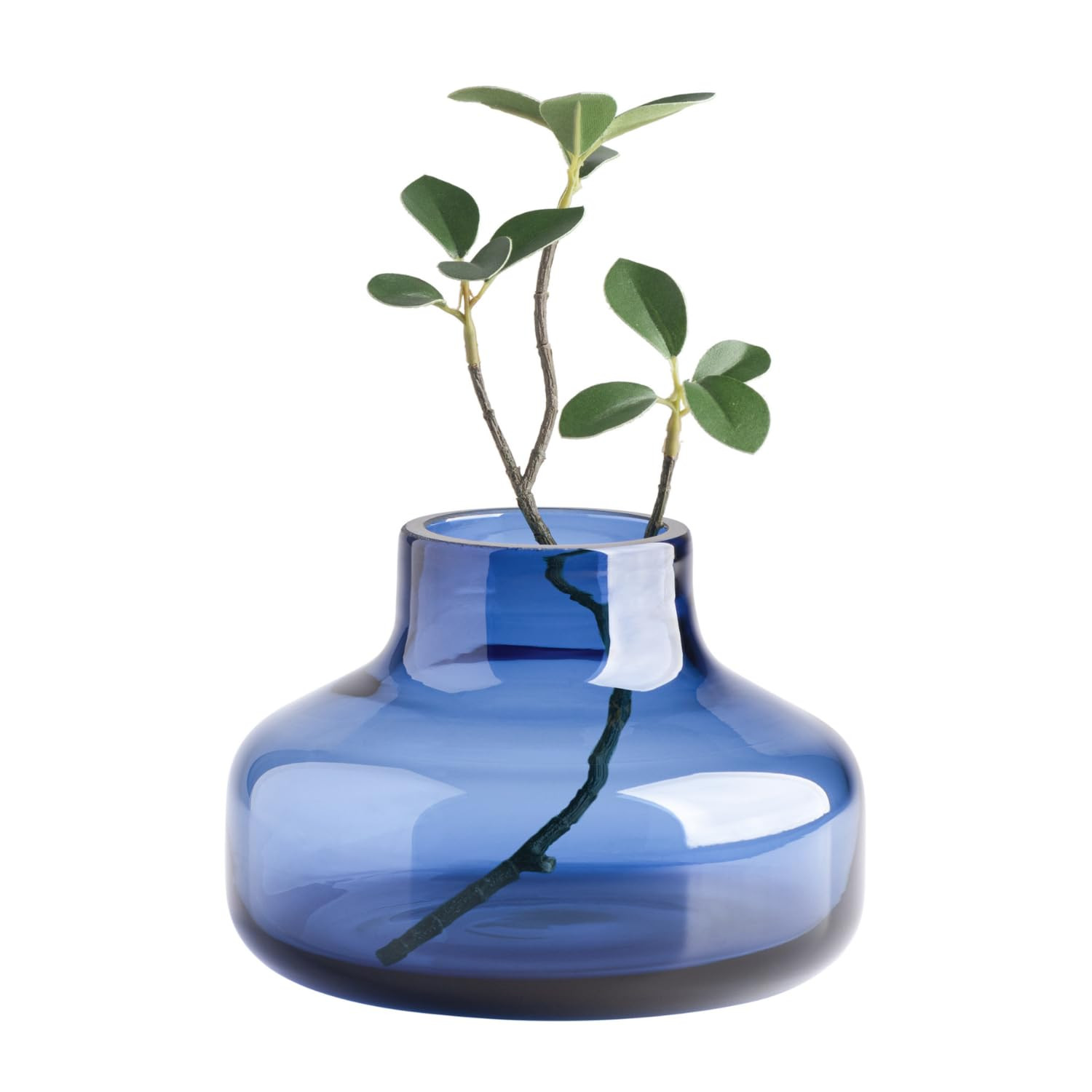 Torre & Tagus Solid Color Round Art Glass Vase for Flowers - 4" Tall Unique Flower Vase, Clear Ha... | Amazon (US)