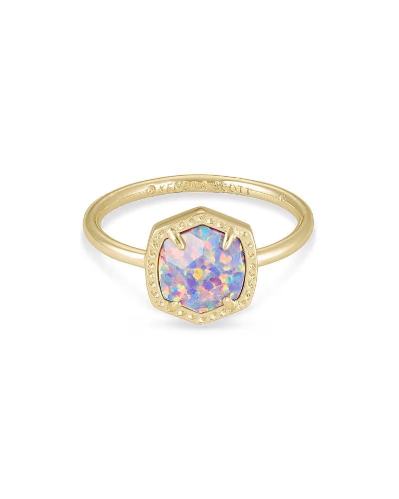 Davie Gold Band Ring in Lavender Kyocera Opal | Kendra Scott