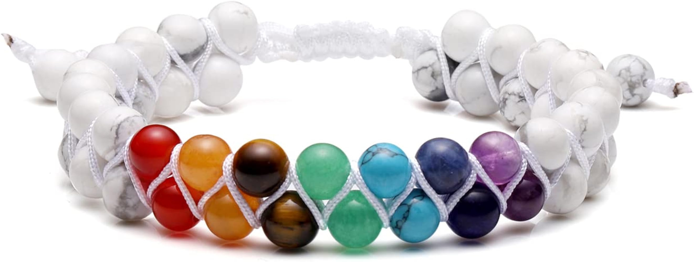 Top Plaza Bead Chakra Bracelet 7 Chakras Healing Crystals Bracelet Yoga Stone Beads Bracelets Med... | Amazon (US)