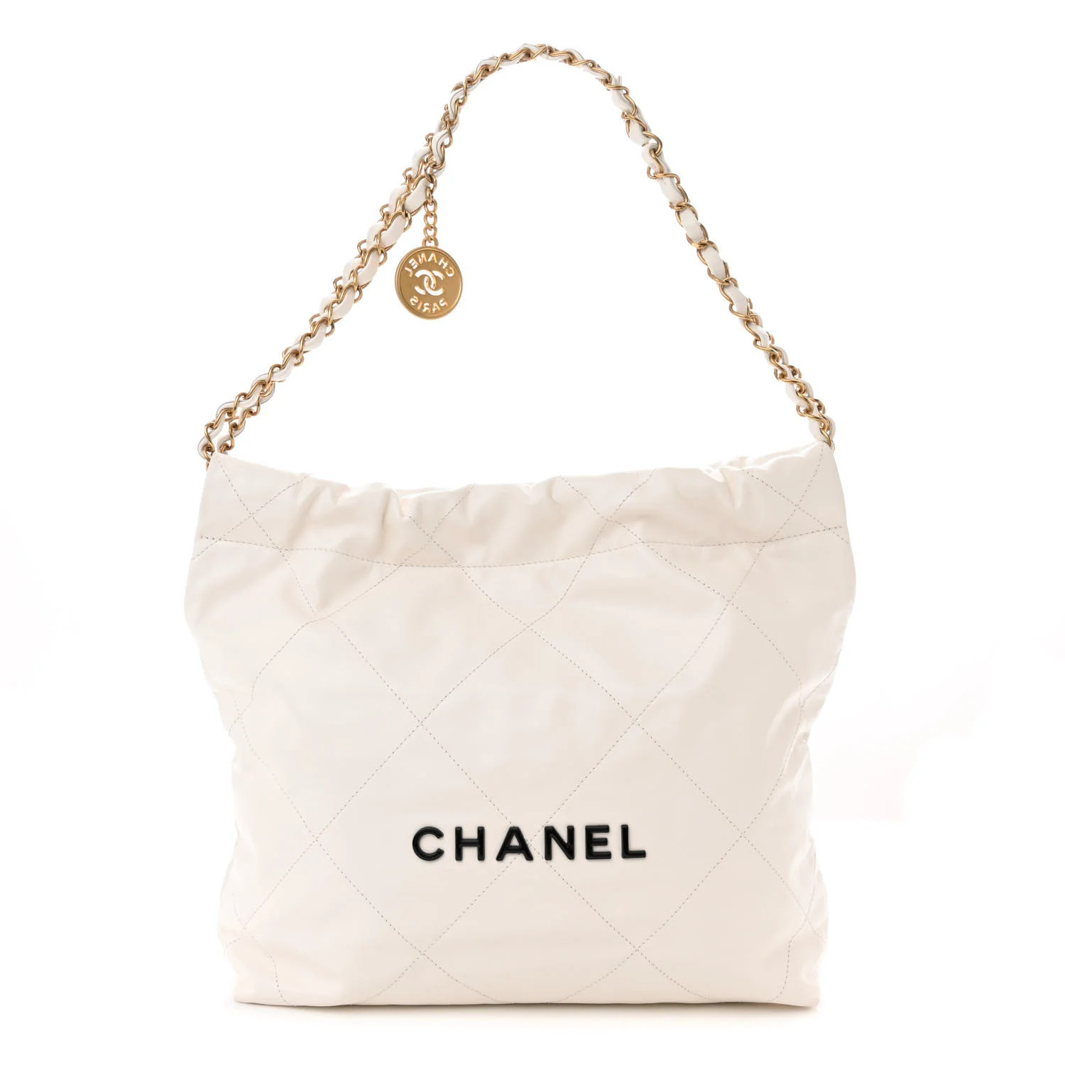 Shiny Calfskin Quilted Small Chanel 22 White | FASHIONPHILE (US)