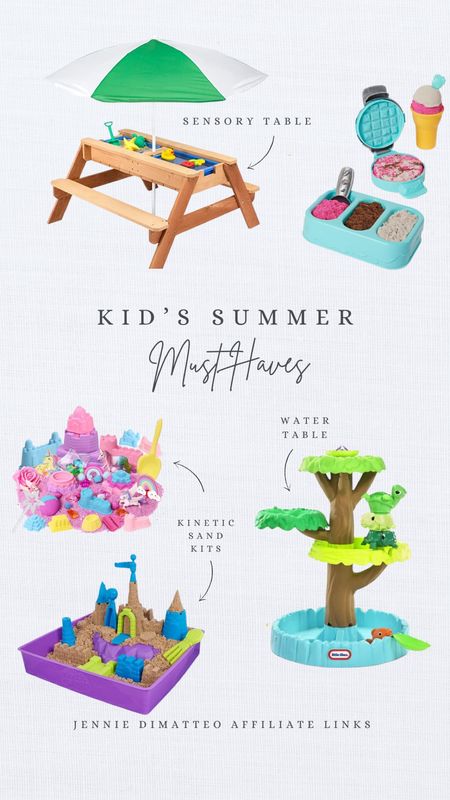 Summer must haves for kids! My kids love these activities! 
sensory table, picnic table, kinetic sand kits, water table, kids summer, kids activities 

#LTKFamily #LTKKids #LTKSeasonal