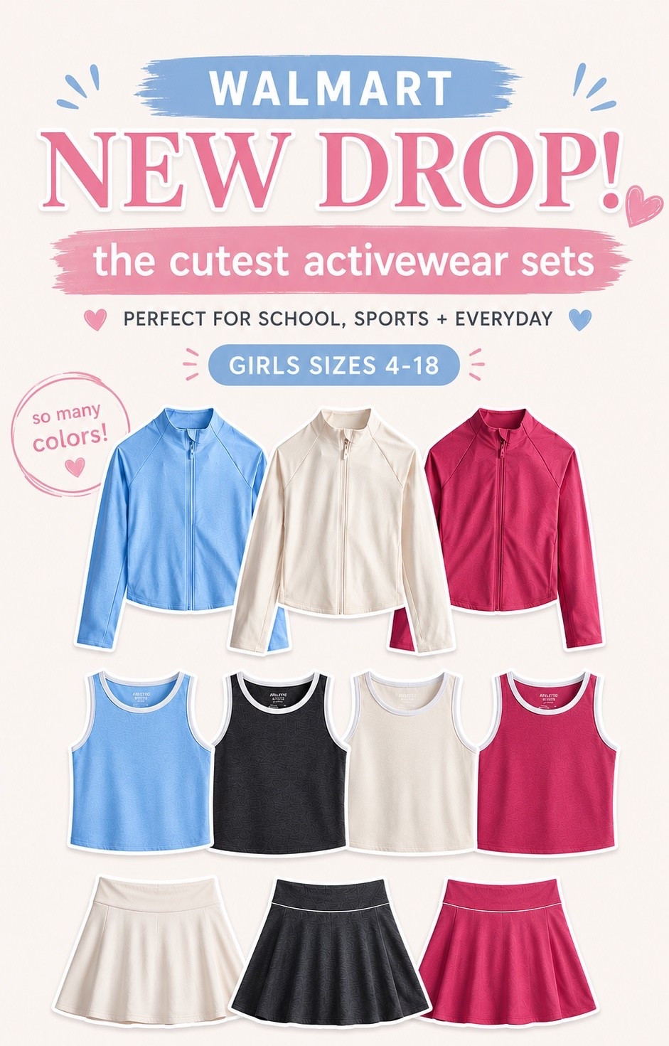 New girls Walmart athletic
Wear! So cute!!

#LTKKids #LTKmomlife #LTKootd