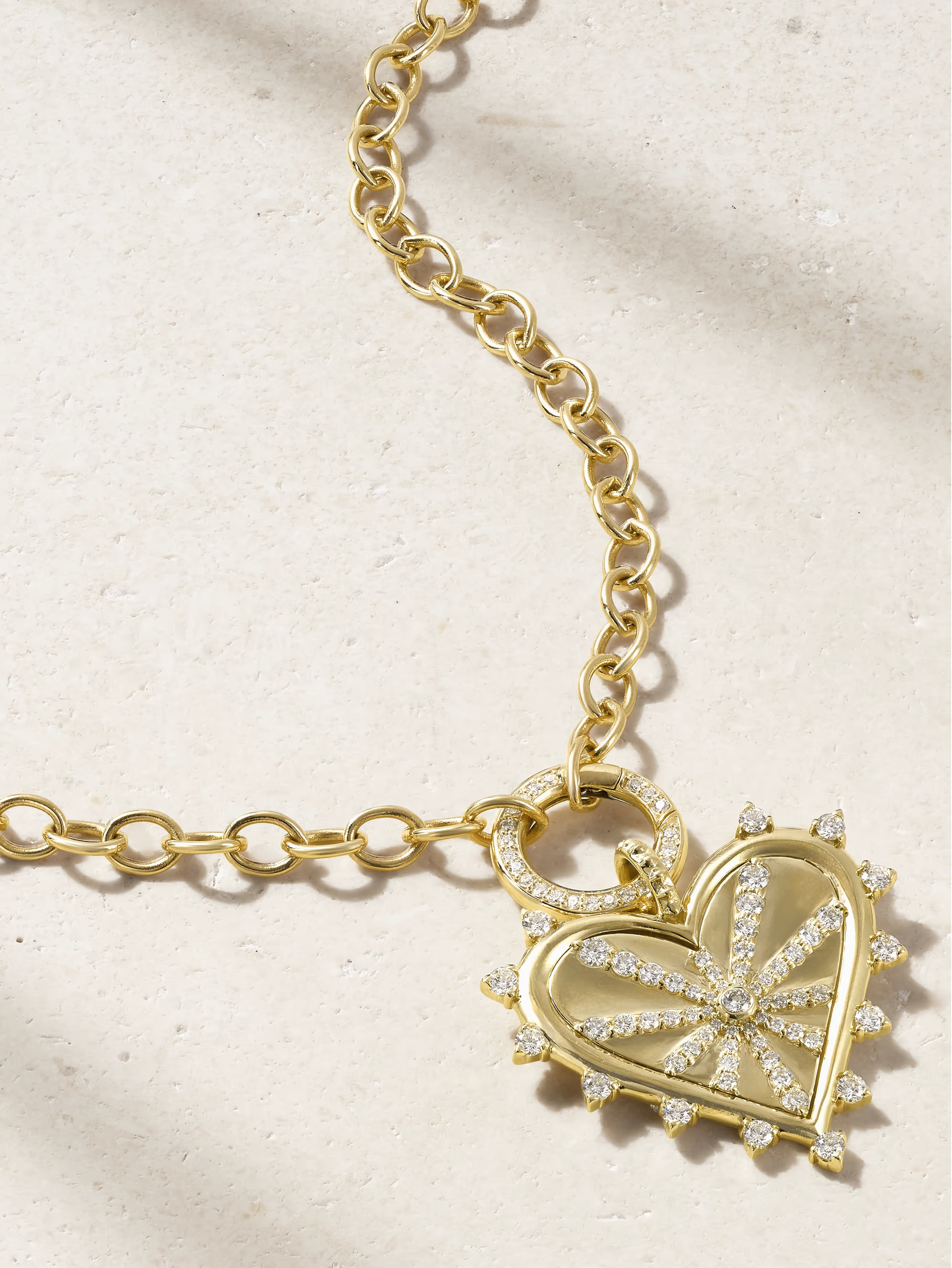 Small Spiked Pavé 14-karat gold diamond necklace | NET-A-PORTER APAC