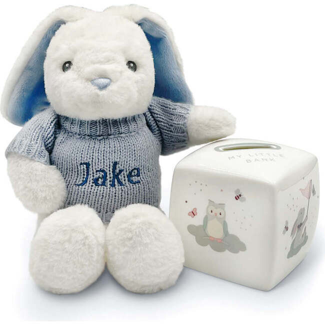 Personalized Blue Bunny and Little Love Money Box | Maisonette