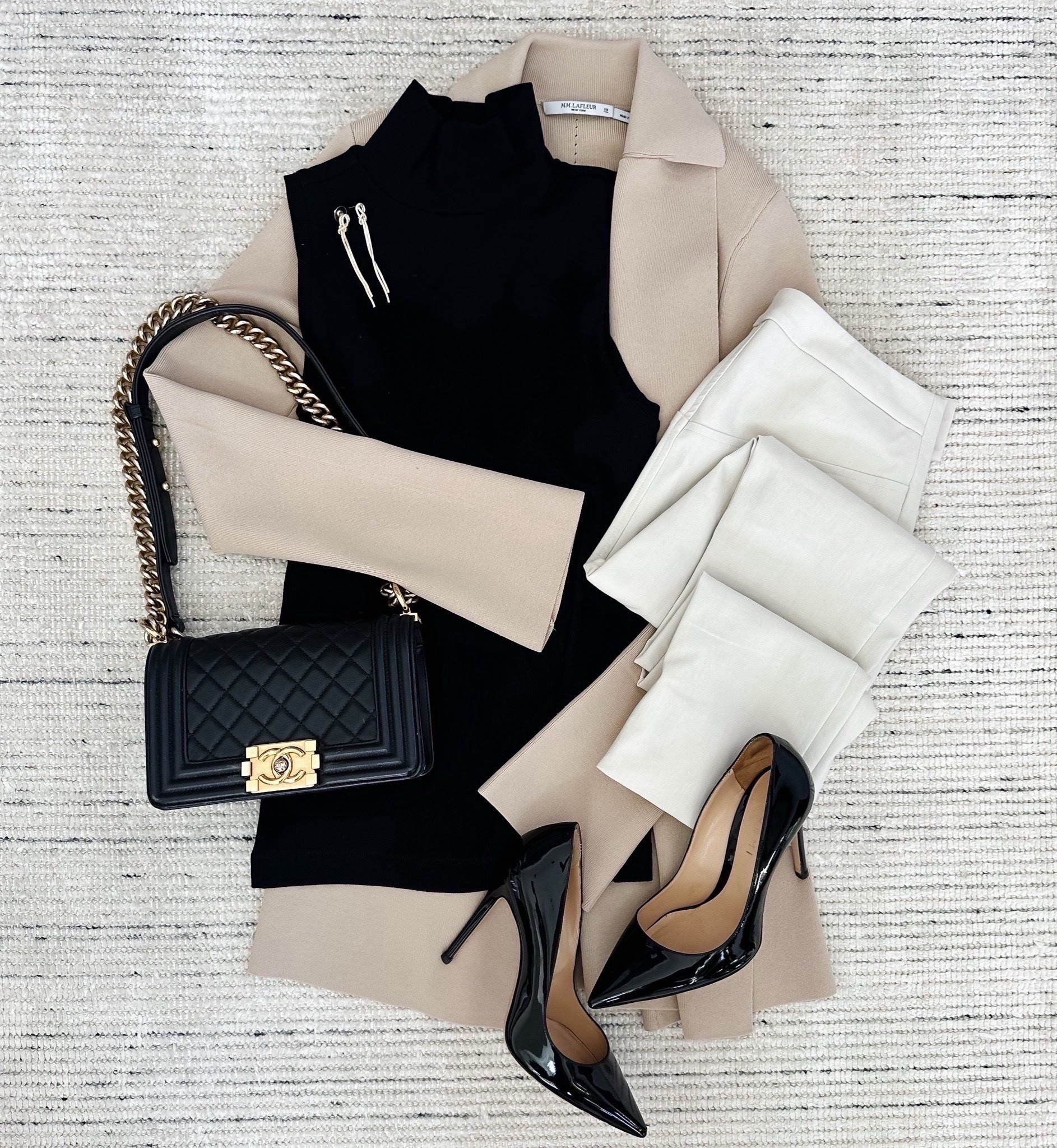 Fall business casual workwear with cream skinny pants paired with black turtleneck tank  with a cream wrap cardigan that has stretch and is so comfy! Styled it with pumps for a chic and classic look  

#LTKWorkwear #LTKSeasonal #LTKStyleTip