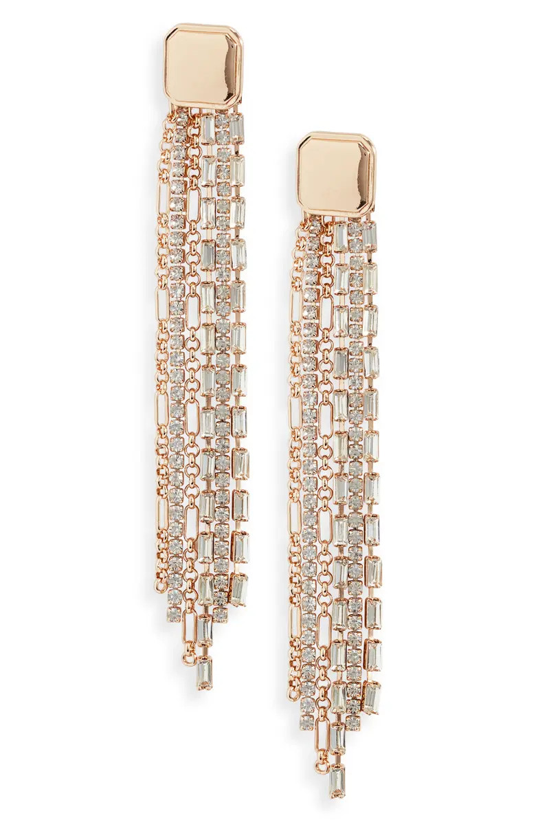 Open Edit Sparkle Fringe Drop Earrings | Nordstrom | Nordstrom