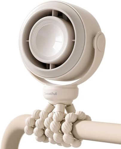 SWEETFULL Portable Stroller Fan, Pinch-Proof Baby Fan - Cream | Amazon (CA)