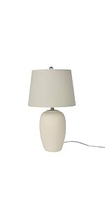 Nourison Home 23" Natural White Ceramic Jar Table Lamp for Bedroom, Living Room, Dining Office, w... | Amazon (US)