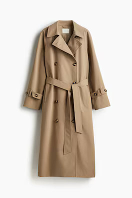 Double-breasted twill trench coat - Beige - Ladies | H&M GB | H&M (UK, MY, IN, SG, PH, TW, HK)