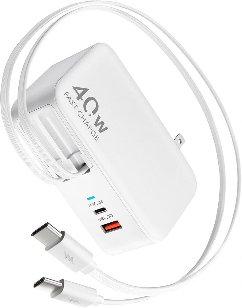 4-in-1 Retractable USB C Wall Charger,40W Fast Charging for Multi-Device | Amazon (US)