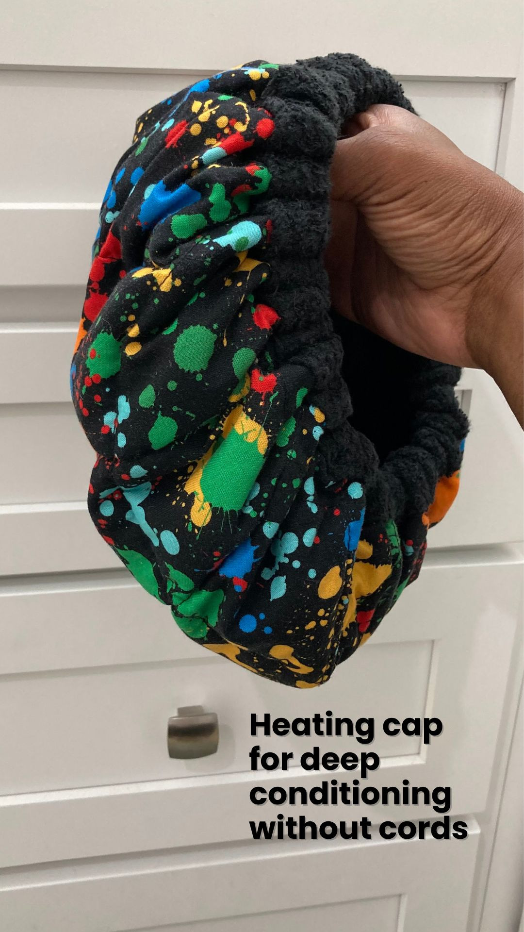 When I deep condition my relaxed hair, I like to use some heating element that helps to open my hair cuticles more and allow the deep conditioner to really penetrate my hair strands. I sometimes use my hair steamer and could use my hooded dryer. The problem is that both need to be plugged into an outlet, so I'm stuck in one place. With this microwavable heating cap, there is no cord, so I can do whatever I want. 

This cap comes in several fun patterns. Tap to shop them on Etsy. 

 #relaxedhair #ltkhair #haircare #hairproducts 

#LTKBeauty