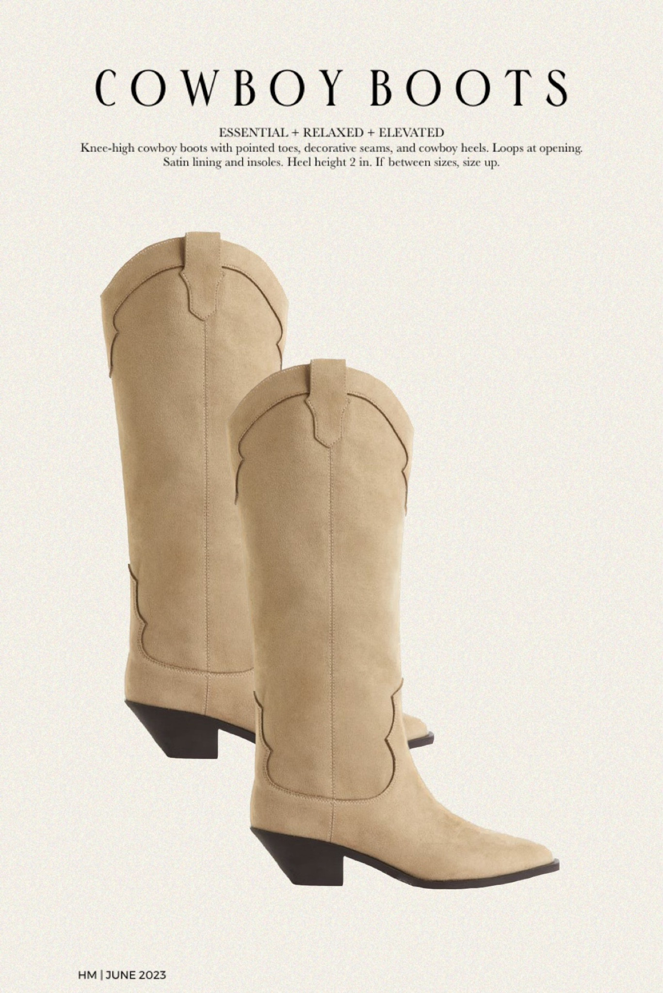 𝒦𝓃𝑒𝑒-𝒽𝒾𝑔𝒽 𝒸𝑜𝓌𝒷𝑜𝓎 𝒷𝑜𝑜𝓉𝓈 

Not sold in-store 

#cowboy #boots #western #hm #style western style, cowboy boots, country concert, Taylor swift concert, festival style, chic, trendy, beige boots 



#LTKunder100 #LTKshoecrush #LTKstyletip