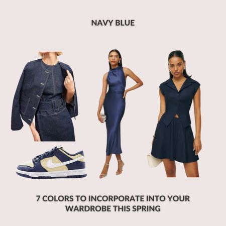 A classic favorite that never goes out of style is navy blue because it offers a sense of depth and sophistication to your wardrobe. This color is perfect for both casual and formal occasions. Navy blue pieces, such as blazers, skirts, and denim, effortlessly elevate any look! 