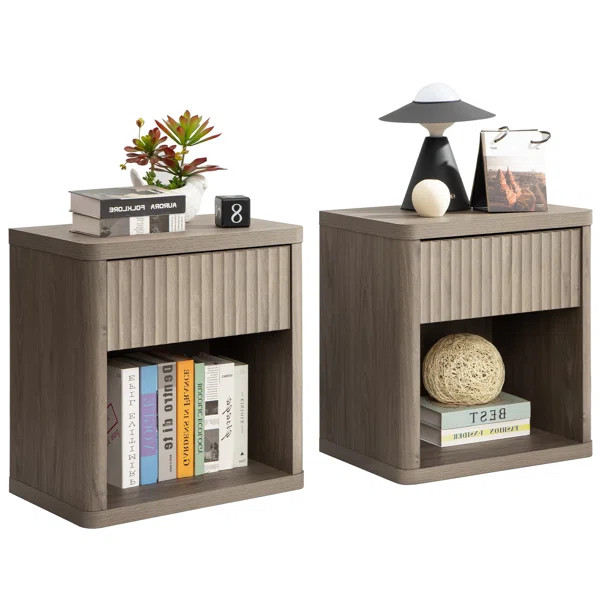 1 - Drawer Nightstand in Beige | Wayfair North America