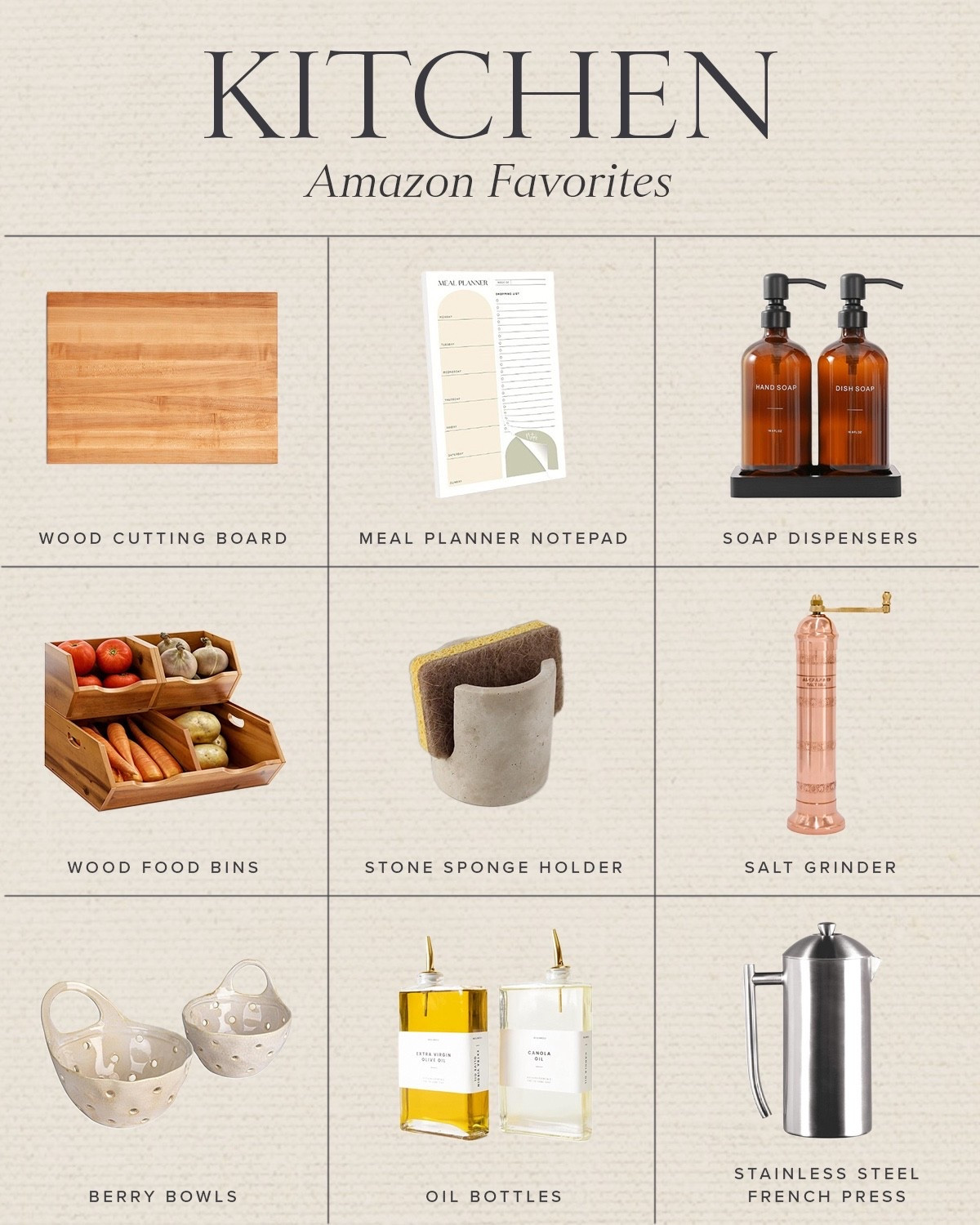 Amazon kitchen favorites!
Non-toxic
Home 
Cooking
Cleaning 
Pantry organization 

#LTKFindsUnder50 #LTKHome