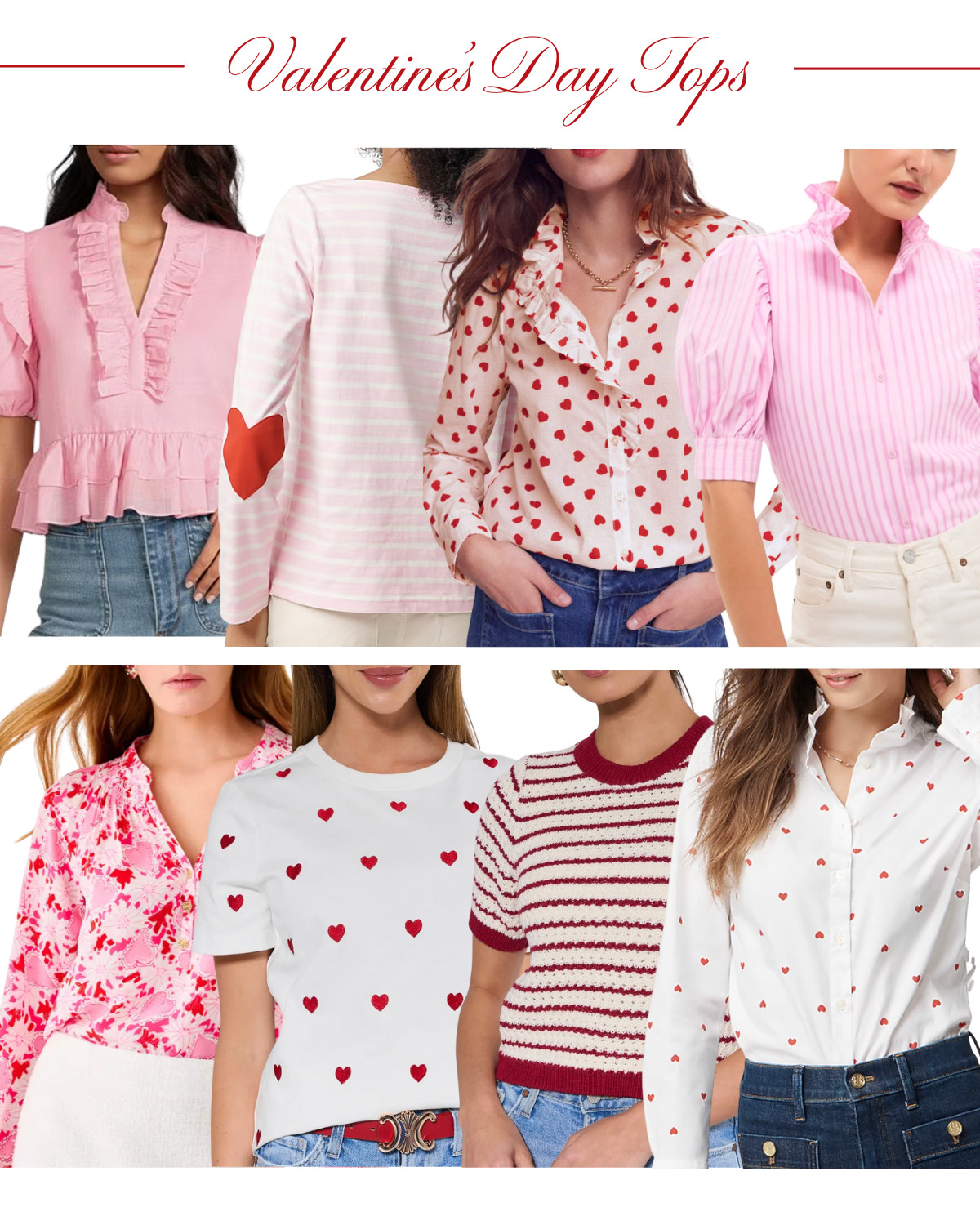 Valentine's Day tops! More on DoSayGive.com  

 #LTKValentine #LTKootd #LTKSeasonal
