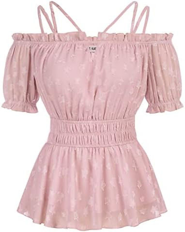 GRACE KARIN Summer Peplum Tops for Women Short Sleeve Ruffle Hem Floral Print Flowy Chiffon Blous... | Amazon (US)