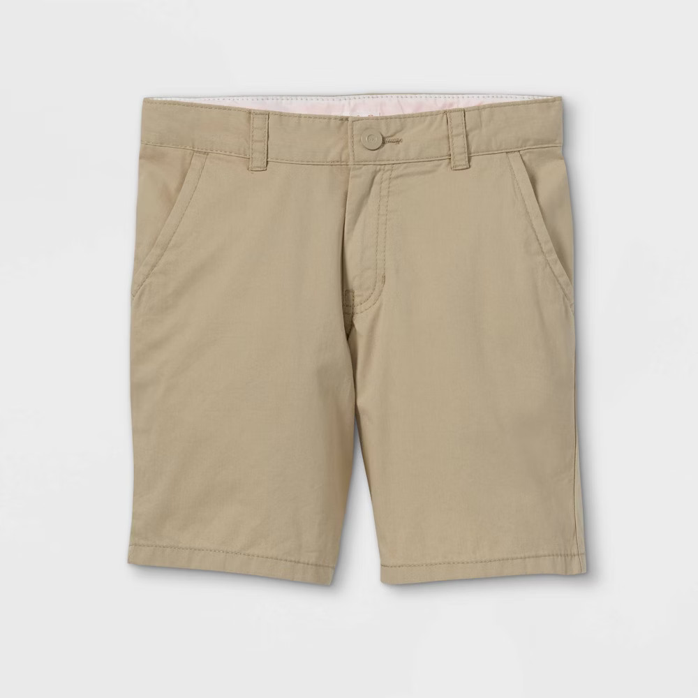 Boys' Flat Front Chino Shorts - Cat & Jack Beige 16 | Target