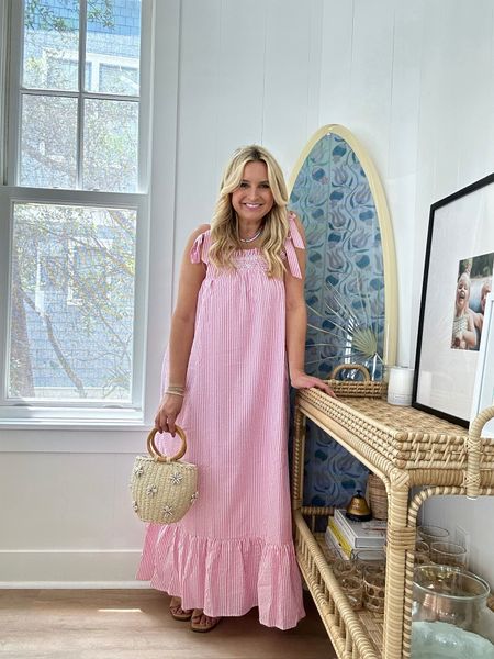 Prettiest long pink dress! A summer must have. Wearing a small. Code FANCY15 for 15% off 

#LTKStyleTip #LTKFindsUnder100 #LTKSeasonal
