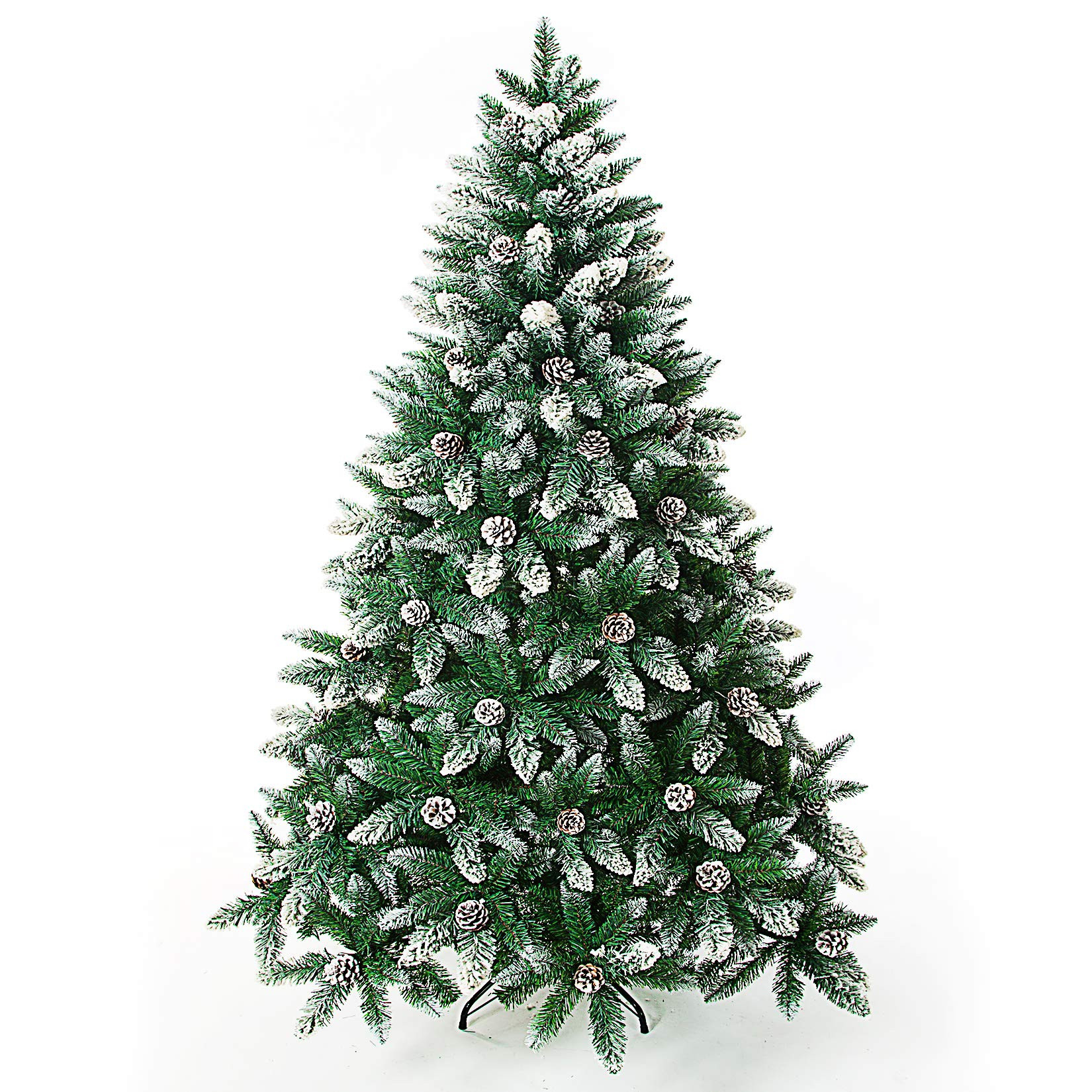 Senjie Artificial Christmas Tree 5/6/7/7.5/8/9 Foot Flocked Snow Trees Pine Cone Decoration Unlit (7 | Amazon (US)