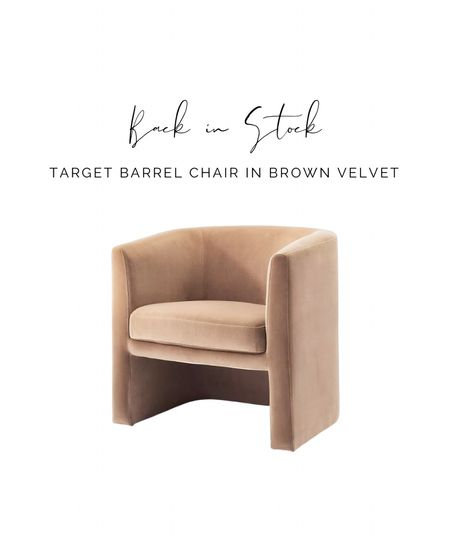 The prettiest Target chair is back in stock in the light brown velvet color. Absolutely love this one and it won’t last long!

#LTKhome #LTKstyletip #LTKFind