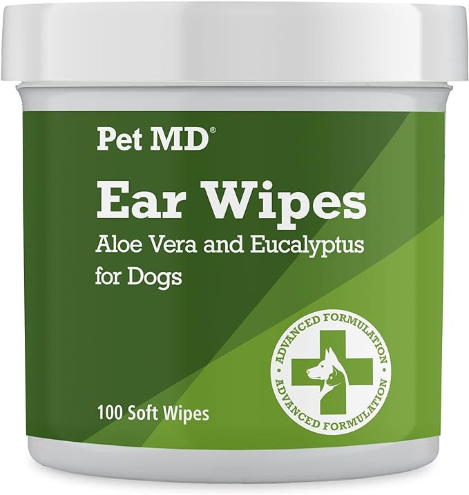 Pet MD - Dog Ear Cleaner Wipes - Otic Cleanser for Dogs to Stop Ear Itching, and Infections with ... | Amazon (US)