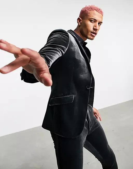 ASOS DESIGN super skinny velvet suit jacket | ASOS (Global)