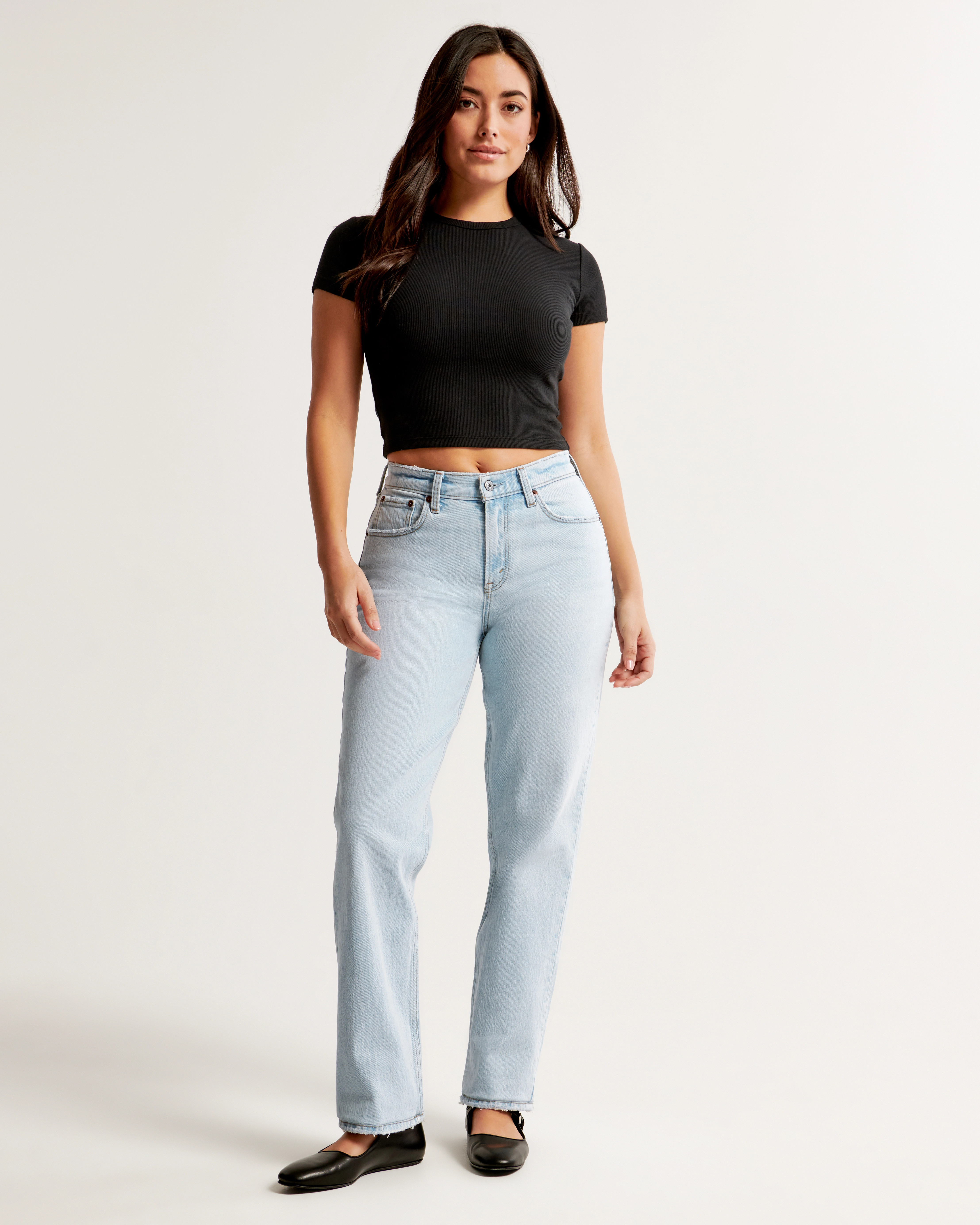 Curve Love Mid Rise 90s Straight Jean | Abercrombie & Fitch (US)